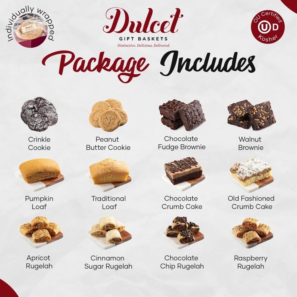 Dulcet Gift Baskets Gourmet Bakery Treats Gift Basket Features All-Natural Pumpkin Bread Ideal For Thanksgiving And Halloween Holidays-Gift To Family, Friends, Parents Or Corporate Clients.