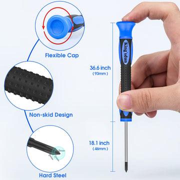 Kingsdun Eyeglass Repair Kits, Eye Glasses Repairing Set With Precision Phillips Flat Head Screwdriver & 1200Pcs Screws, Curved