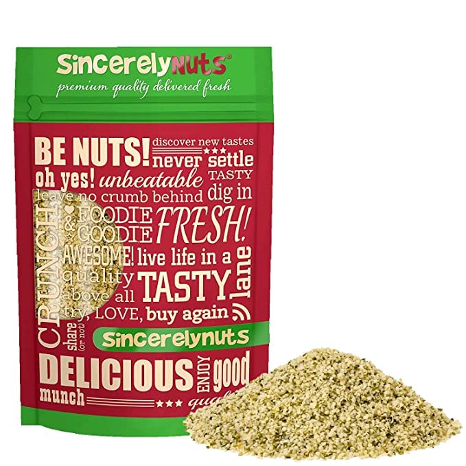 Sincerely Nuts Hulled Hemp Seeds - (1 Lb Bag) All Natural Super Food | Natures Complete Protein Contains All 9 Essential Amino Acids | Omega 3 Fat For The Heart | Non Gmo Kosher Gluten Free Raw
