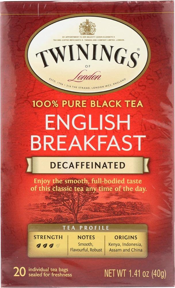 Twinings Decaffeinated English Breakfast Tea, 20 Ct