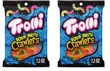 Trolli Sour Brite Crawlers, Original Flavored Sour Gummy Worms, 7.2 Ounce (Pack of 2)