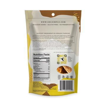 Sol Simple Regenerative Organic Certified, Dried Banana | 6Oz Snack Pack (2 Bags Total) | One Ingredient | Vegan | Non-Gmo | No Added Sugar | Fair Trade | Dried Fruit | Organic