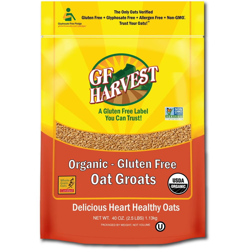Gf Harvest Gluten Free Organic Oat Groats, 40 Ounce Bag