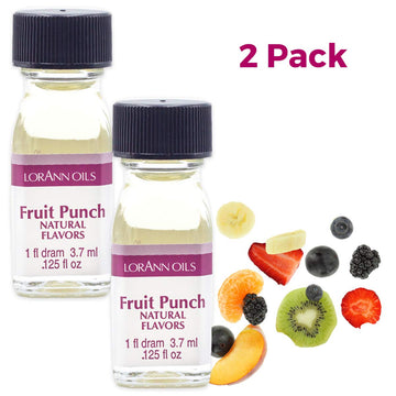 LorAnn Fruit Punch Flavor, 1 dram bottle (.0125 fl oz - 3.7ml - 1 teaspoon) - 2 Pack