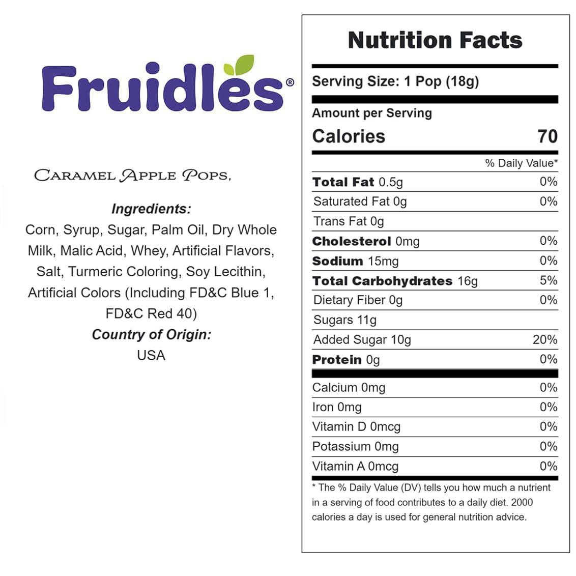 Fruidles Tootsie Caramel Apple Pops Lollipops Suckers, Kosher Certified Dairy, Individually Wrapped (20-Pack)