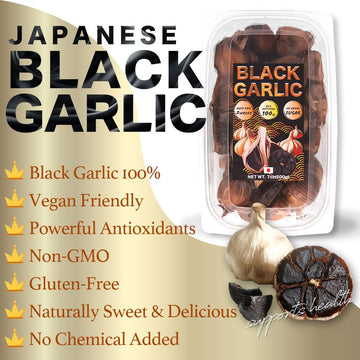Black Garlic - Whole Japanese Ajo, Rich Sweetness Like Balsamic Or Prunes, Fermented Foods Superfood, Ready To Eat For Snack Or