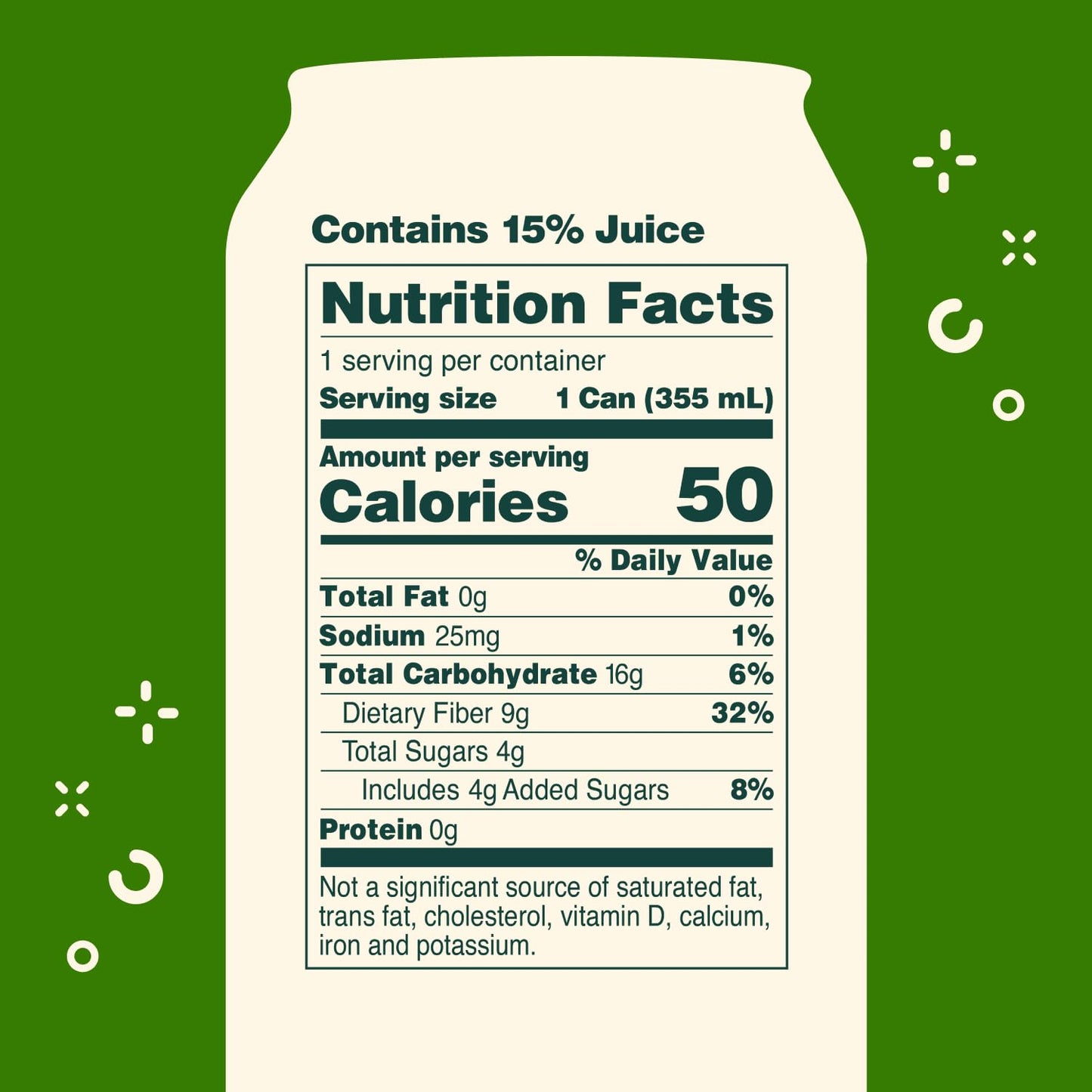 OLIPOP Prebiotic Soda Pop Lemon Lime Prebiotics Botanicals Plant Fiber 12 fl oz