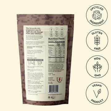 Renewal Mill Dark Chocolate Brownie Mix 18 Oz, Gluten-Free, Vegan, Non-Gmo, Upcycled Ingredients I Easy To Make, Only Requires O