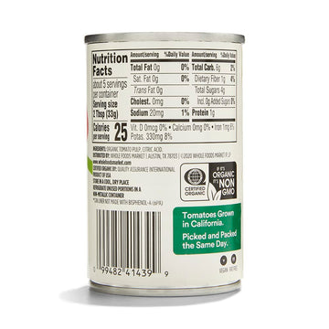 365 by Whole Foods Market Organic Tomato Paste, 6 Ounce, Pack of 1 - Rich Flavor for Cooking and Sauces