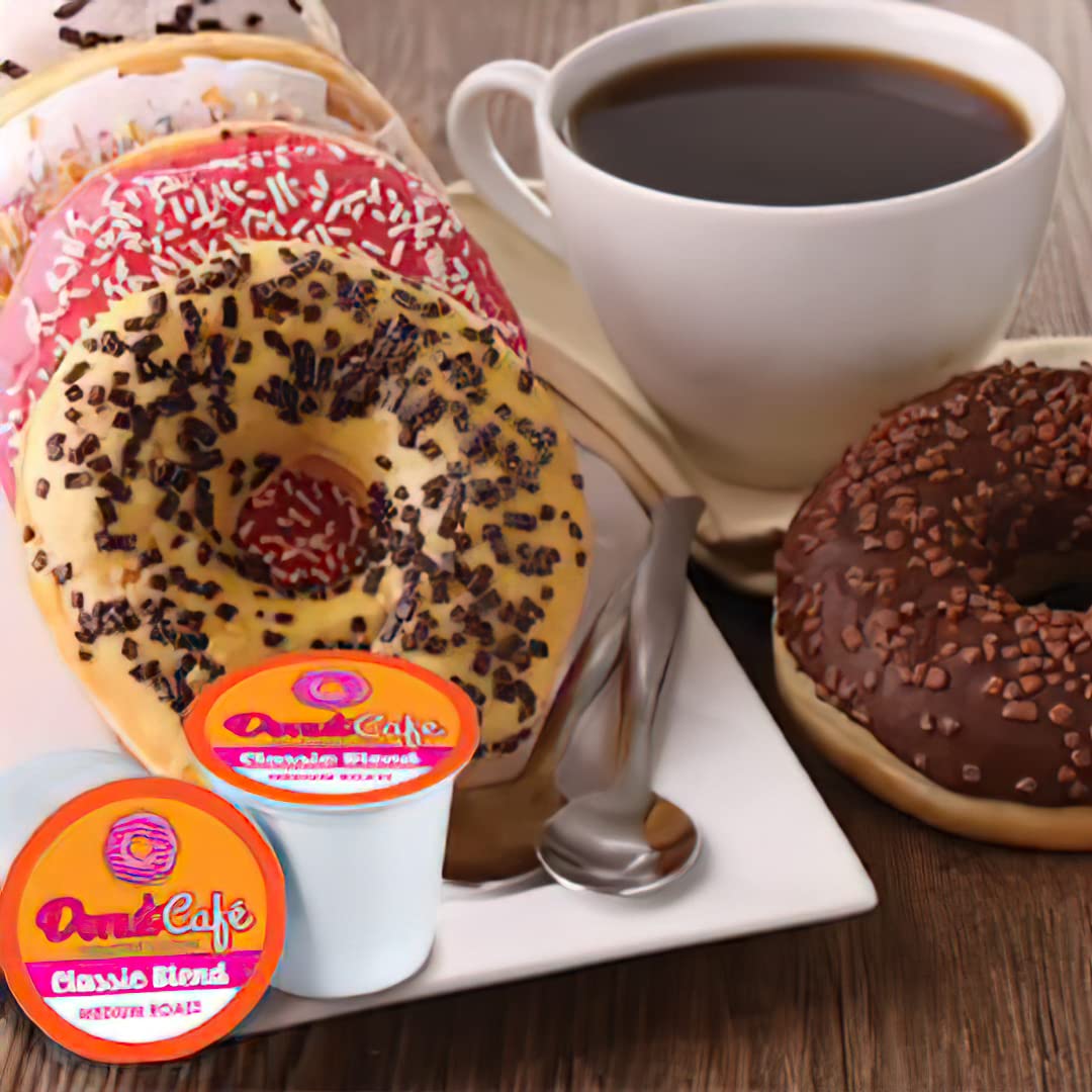 Donut Café - Coffee Gourmet Pods, Classic Blend, Medium Roast – Non-Gmo, Gluten Free – Compatible With Keurig K Cup Malt-Inspired – Smooth & Delicious – 80 Count