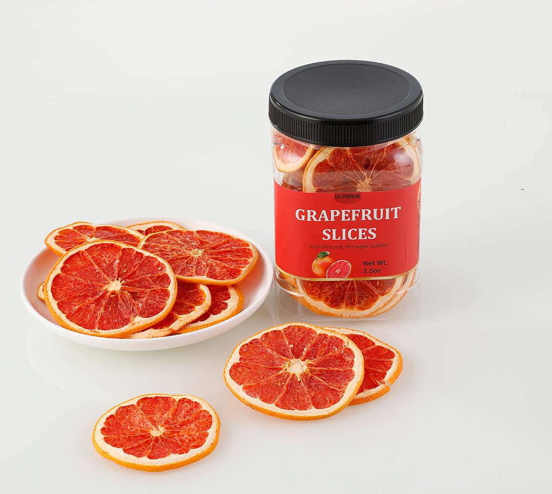 Premium Dried Grapefruit Slices 3.5 Oz/100g,Dehydrated Grapefruit,100% Natural,No Additives & No Sugar Added.