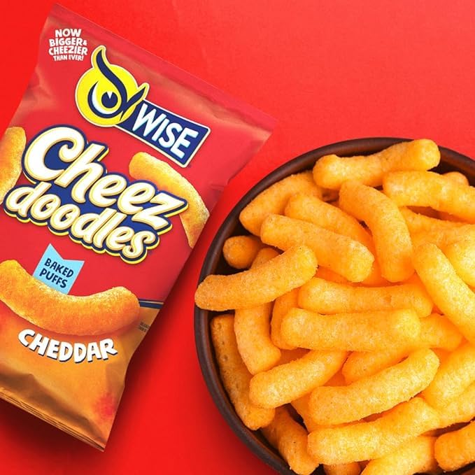 Wise Cheddar Cheese Doodles Snack, 8.5 Ounce (Pack of 3) - Delicious Crunchy Treats
