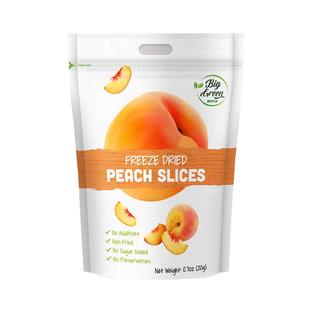 Big Green Organic Food- Freeze-Dried Peach, Healthy Snacks, Natural Flavor (12)