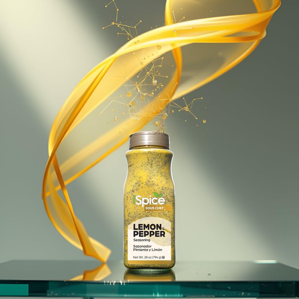 Ispice | Lemon Pepper Seasoning | 28 Oz | Bulk Size | Mixed Spices & Seasonings | Kosher