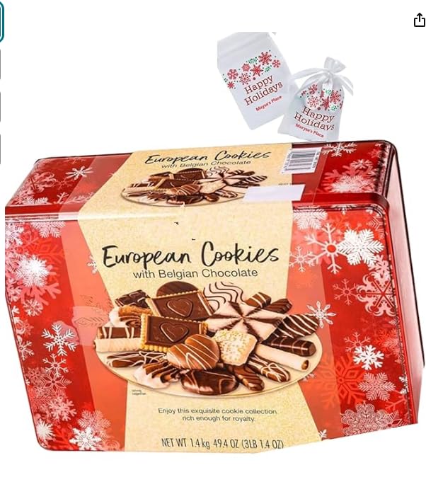 Kirkland Signature European Christmas Cookie Assortment with Belgian Chocolate, 49.4 Ounces - Perfect Holiday Treat by Maryse's Place