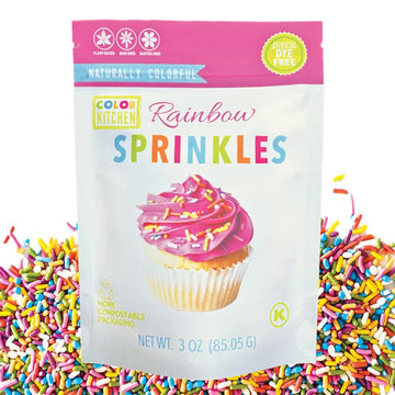 ColorKitchen Rainbow Sprinkles Natural Ingredients Baking Cake Decorations, Ice Cream, Cookie, Artificial Dye-free, Plant-Based