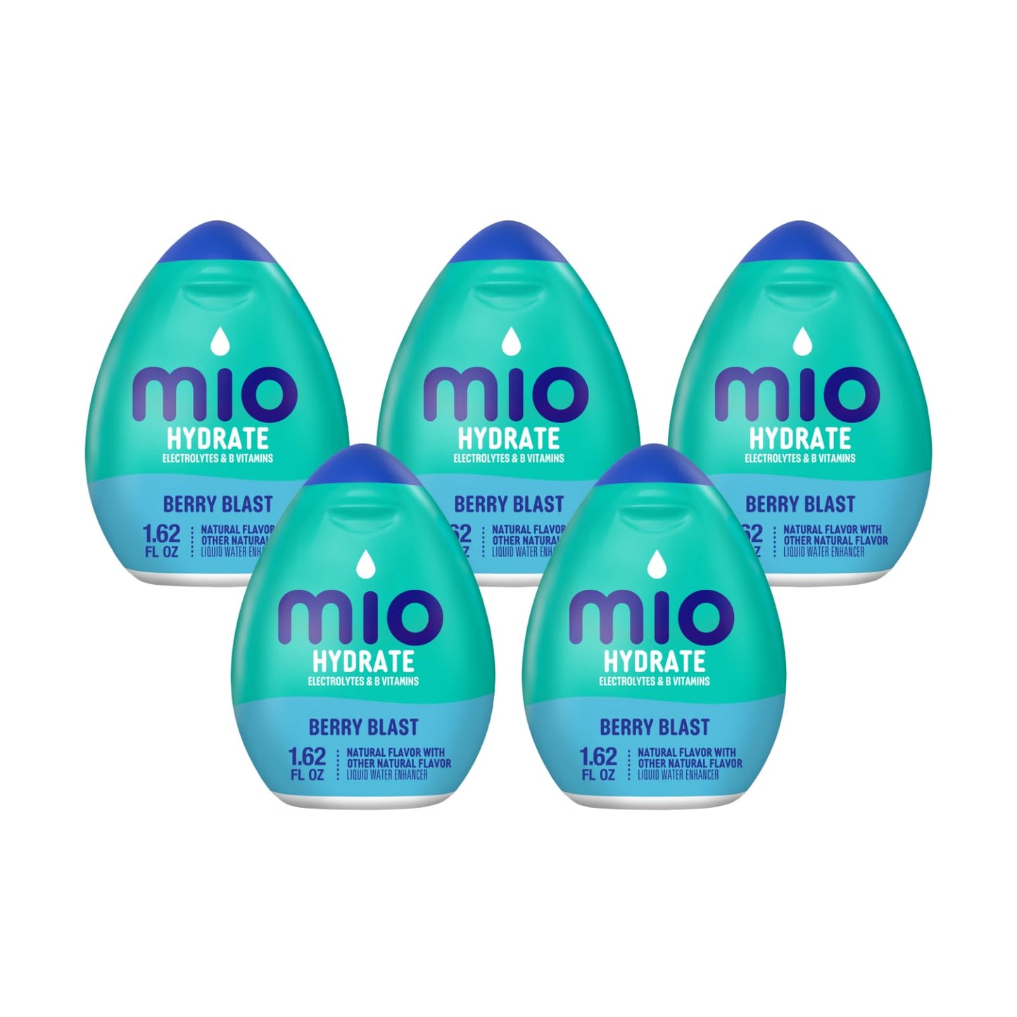 MiO Fit Water Enhancer - Berry Blast, makes 18 servings + Vitamins, 1.62 oz each, (Pack of 5)
