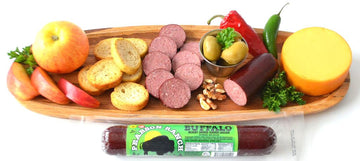 PEARSON RANCH SINCE 1959 Game Meat Summer Sausage Variety Pack of 3 Elk, Buffalo, Venison, Exotic Meat, Summer Sausage Pack, Glu