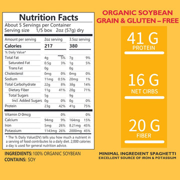 PureFit Organic Soy Bean Spaghetti Pasta,High Protein Pasta,Low Carb Keto Pasta, Gluten-Free, Vegan, Non-GMO, Kosher, Plant-Base