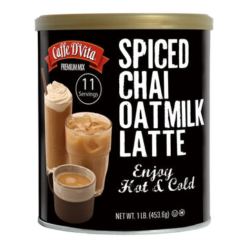 Caffe Dvita Spiced Chai Tea Oatmilk Latte - Spiced Chai Tea Latte Powder Mix, Instant Chai Latte, Vegan, Gluten Free, Dairy Free