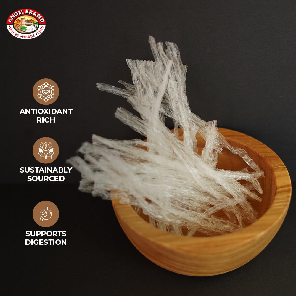 "Angel Brand Isinglass 0.25 Oz Pouch Pack Of 3 - Sourced From Red Sea Algae - Agar Agar Primarily Used As A Thickening Agent In Soups, Jellies, Custards, And Ice Creams"