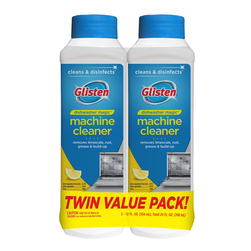 Summit Brands Dm03N-Ss Glisten Dishwasher Magic Machine Cleaner And Disinfectant, 12 Fl Oz Bottle, 2-Pack , White