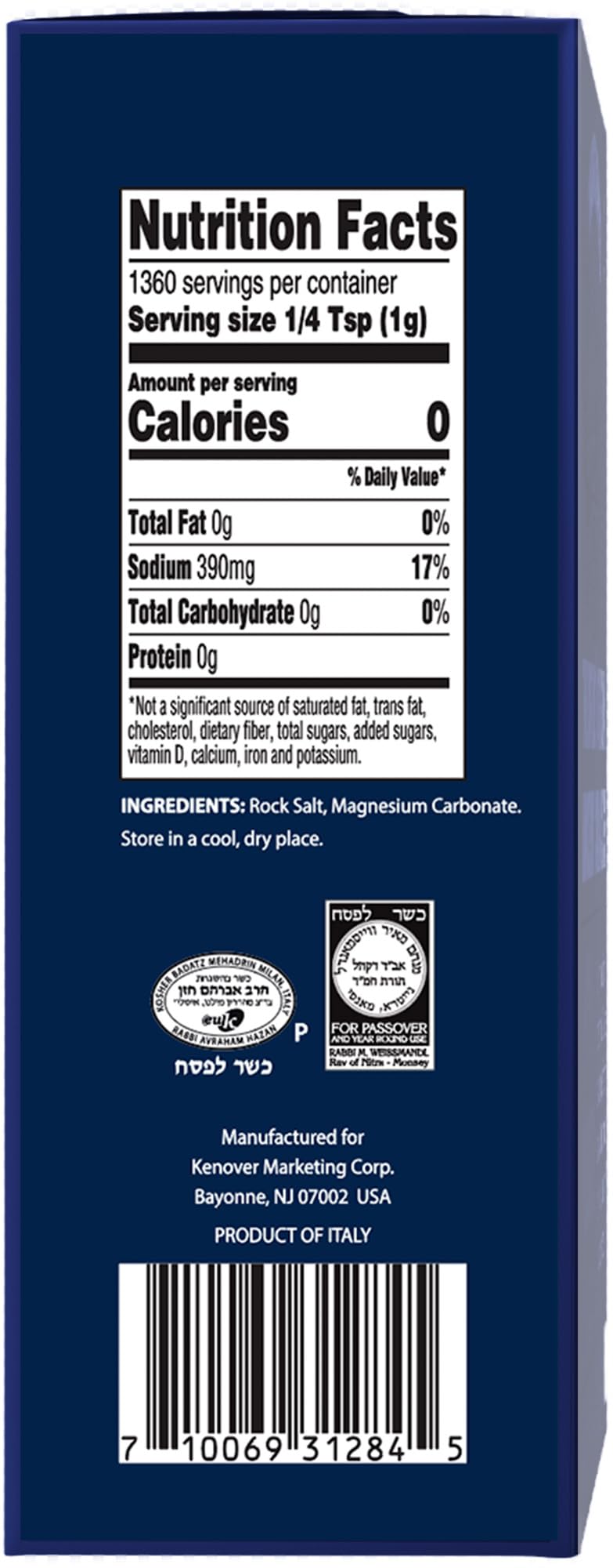 Tuscanini Kosher Sea Salt, 3lb (2 Pack) | Sicilian Sea Salt | Product of Italy