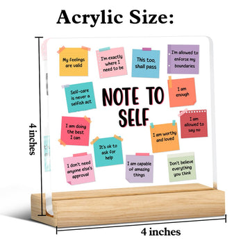 Note To Self Motivational Decor, Therapy Mental Health Gifts Therapist Office Gift For Women Men School Psychologist Counselor F