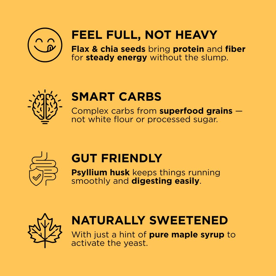 Queen St. Bakery Chia & Flax Seed Superfood Bagels - Vegan, Protein & Fibre, Gluten-Free, Allergen Free Bagels - 4 Count