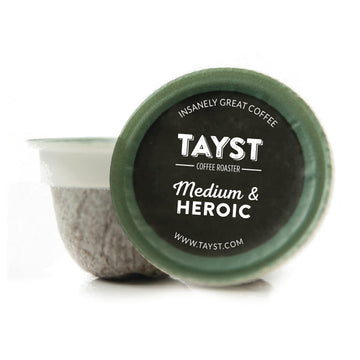 Tayst Coffee Pods, Medium & Heroic Medium Roast, K Cups Compatible With Keurig Coffee Maker, Sustainable Single Serve, Pack Of 1