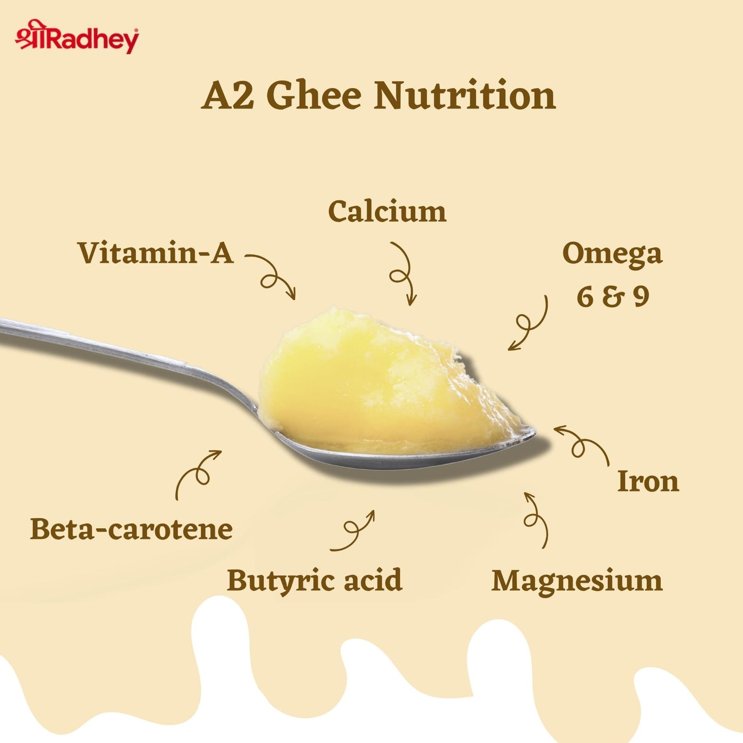 SHREERADHEY A2 Gir Cow Ghee - Gluten Free, Traditionally Hand Churned - 500 ML X 2 Pet Bottle
