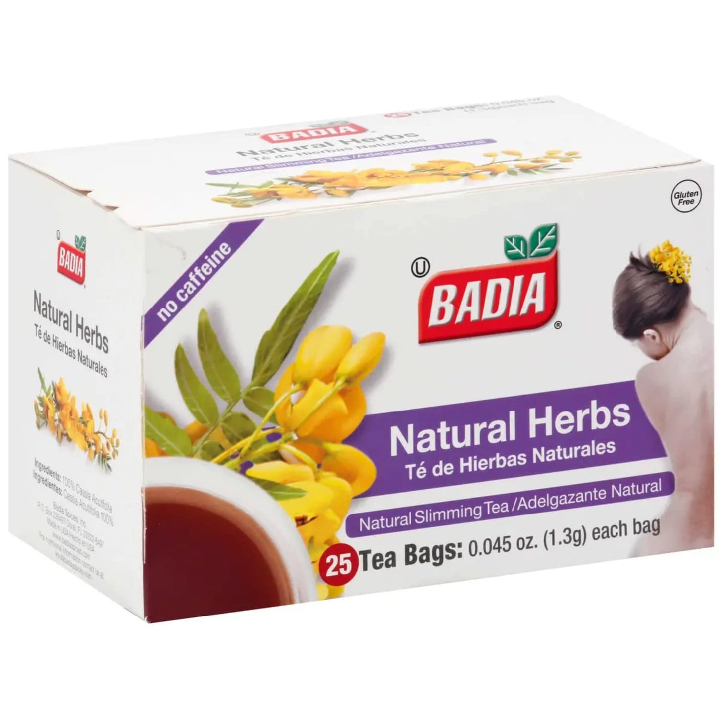 CubanFoodMarket Badia Natural Herb Tea. Total individual tea bags 25 Count (Pack of 4)