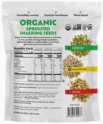 Go Raw Organic Sprouted Snacking Seeds - 15 Pack
