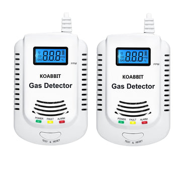 Carbon Monoxide And Natural Gas Detector,Combination Carbon Monoxide And Gas Detector Plug In For Home,Bedroom,Rv (2 Packs)