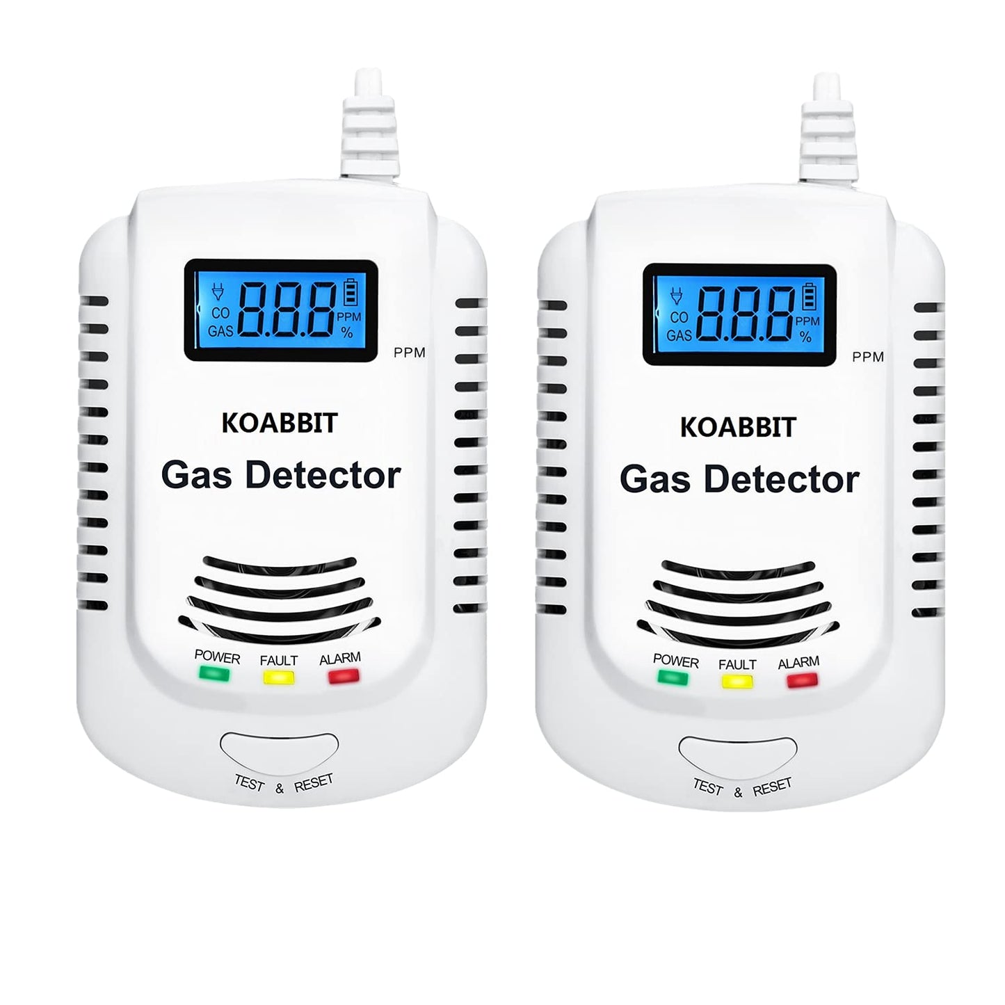 Carbon Monoxide And Natural Gas Detector,Combination Carbon Monoxide And Gas Detector Plug In For Home,Bedroom,Rv (2 Packs)