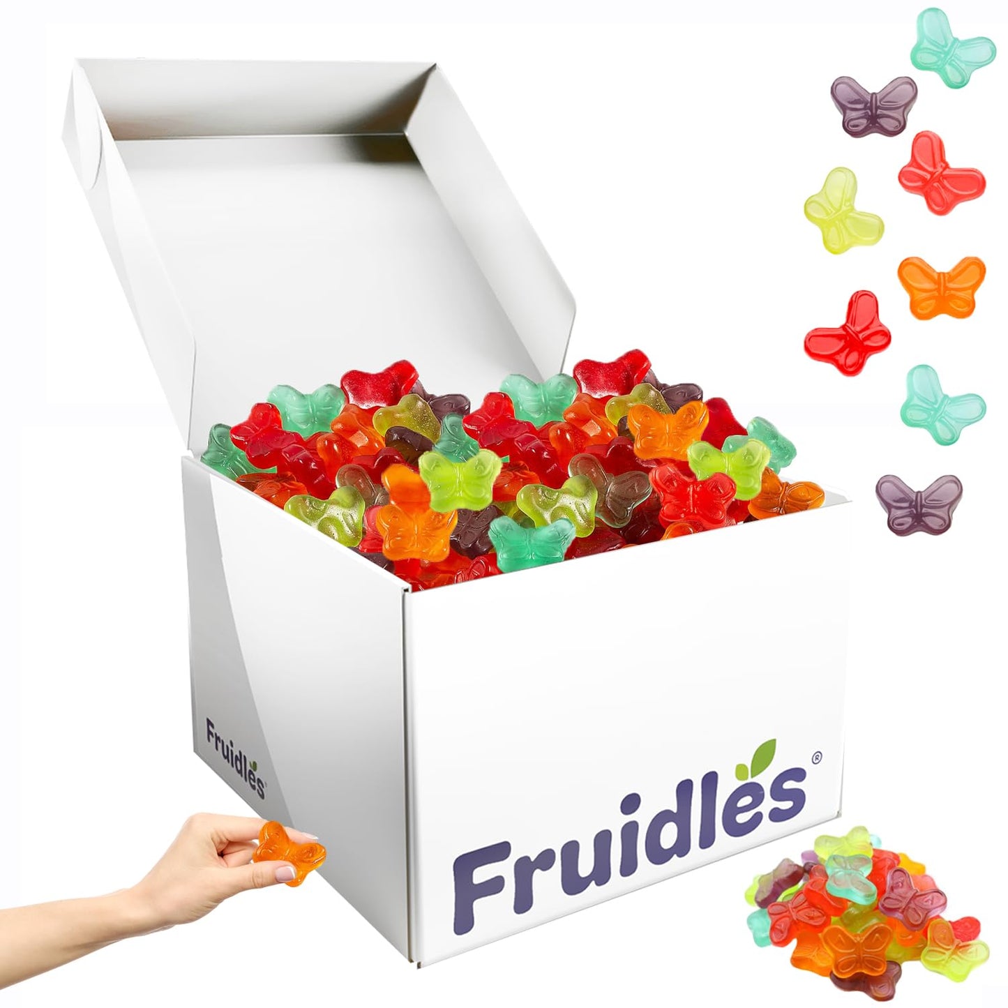 Fruidles Butterflies Mini Gummy Candy Assorted Fruit Flavors Allergy Friendly Non-Gmo No Artificial Sweeteners (5 Pounds)