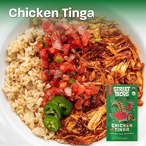 Riega Organic Chicken Tinga Street Taco Seasoning, Perfect Mix For Authentic Slow Cooker Shredded Chicken Taco 1.1 Ounce (Pack Of 8)