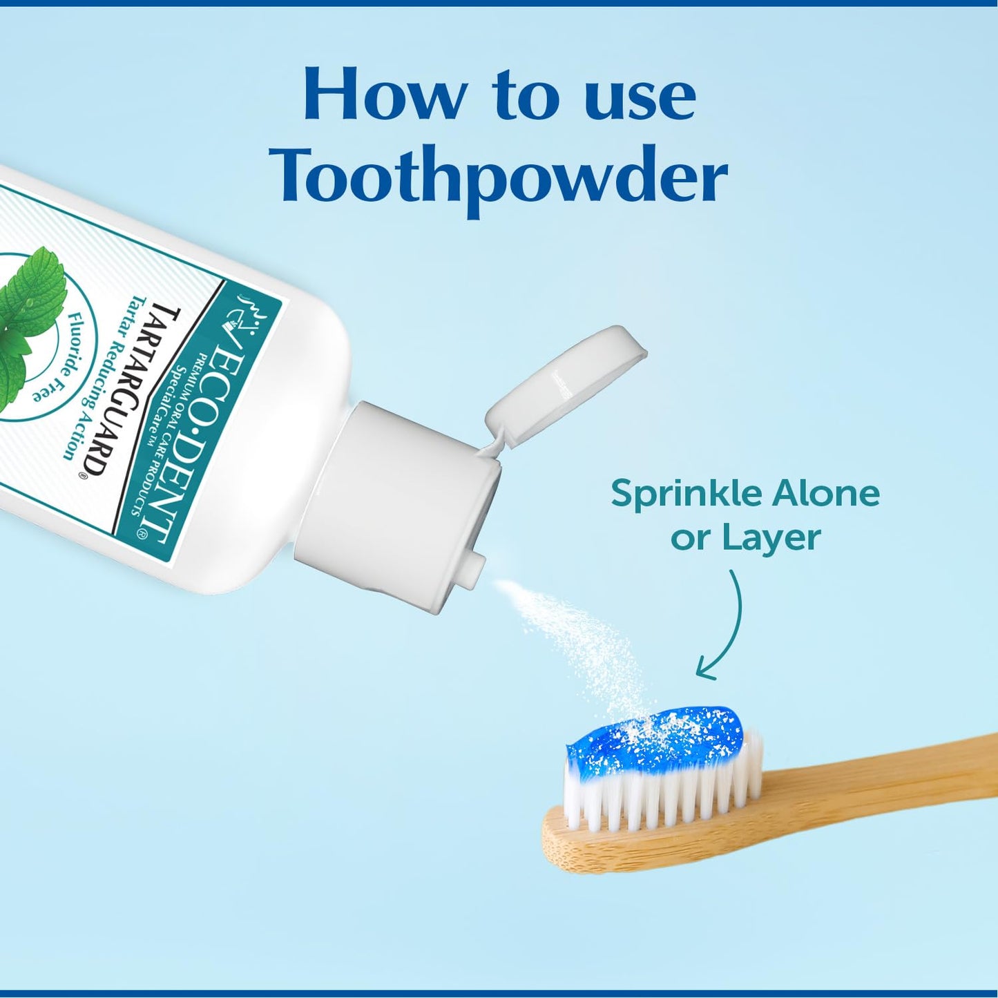 Eco-Dent Tartarguard Baking Soda Toothpowder - Enzyme Cleaning Action For Tartar Control, Sls-Free, Fluoride-Free Toothpaste Alt
