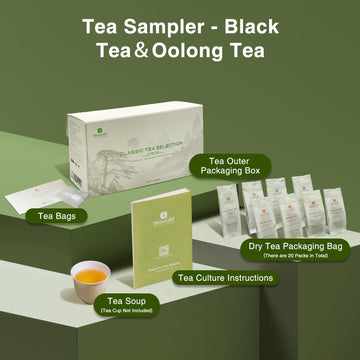 Iteaworld Oolong Tea,Black Tea And Green Tea Samplers (2.11 Ounce(Pack Of 1), 8 Flavors Classic Tea)