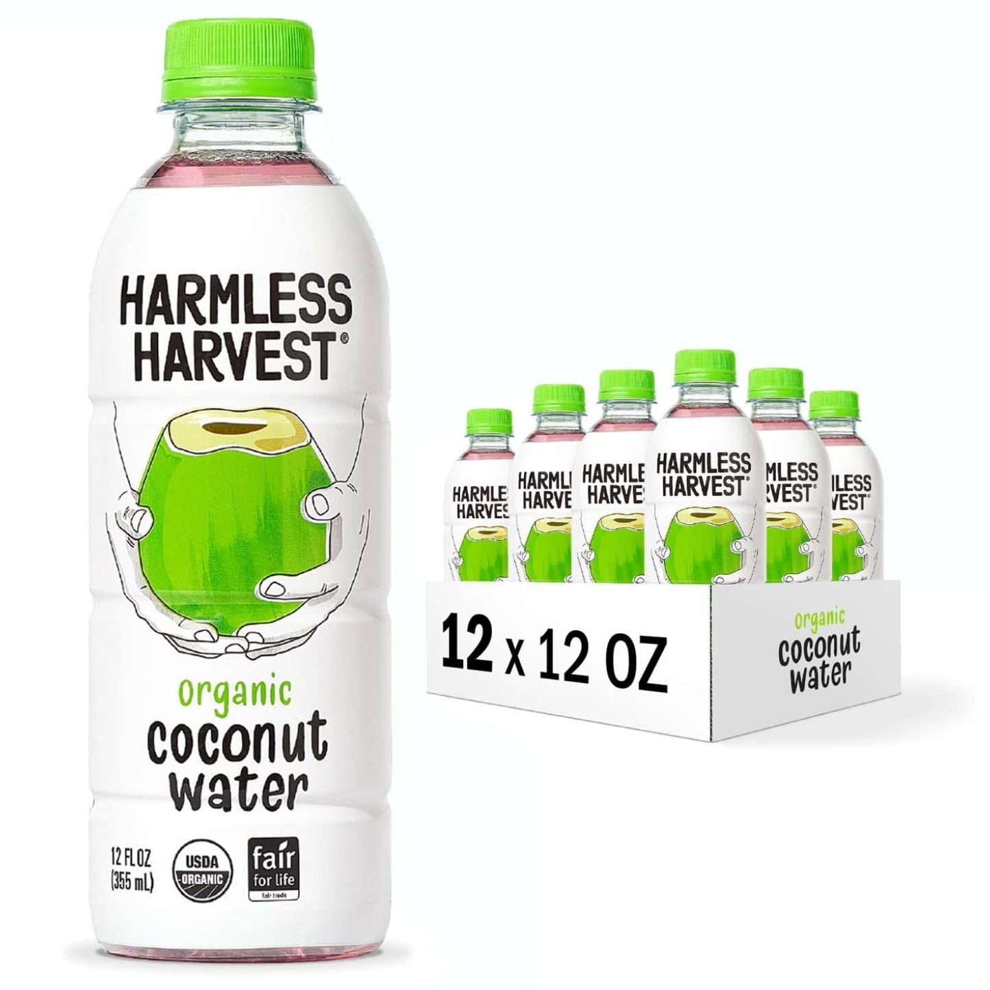 Harmless Harvest Organic Coconut Water Drink, Hydrate with Natural Electrolytes, No Sugar Added, Fair for Life Certified, Origin