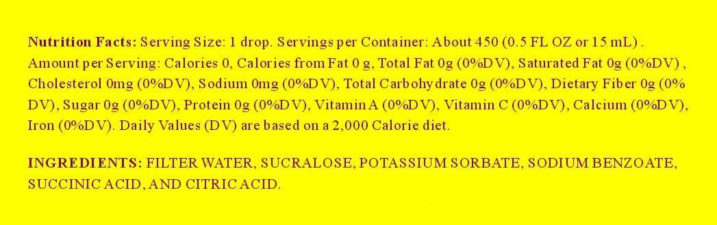 0.5 Oz - Liquid Sweetener 450 Servings/Bottle | 3-Bottle X 2-Pack