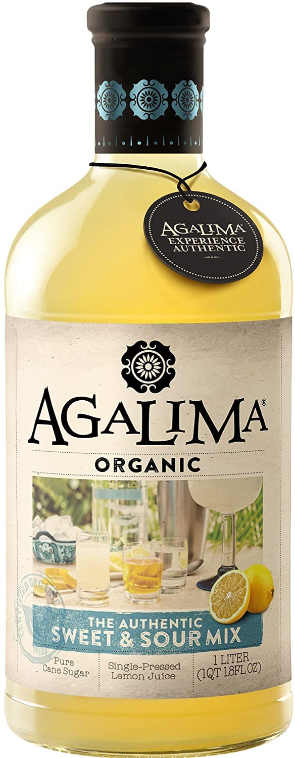 AGALIMA Organic Sweet & Sour Drink Mix, All Natural, 1 Liter Glass Bottle