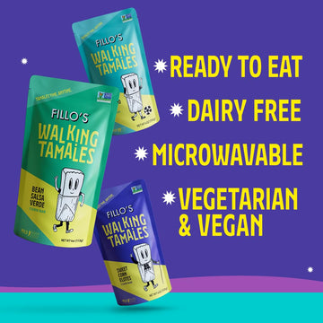 Fillo'S Walking Tamales, Mild Variety Pack Of 7, Ready-To-Eat, Delicious, Gluten-Free, Preservative-Free, Vegan, Microwavable, N
