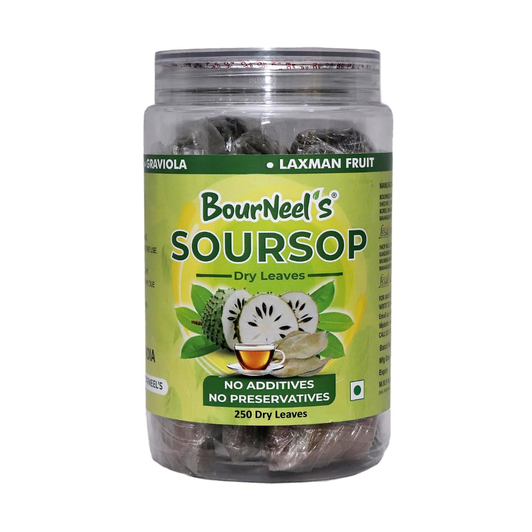 Bourneel'S Soursop Dry Leaves, 250 Loose Leaves | No Preservatives | Healthy Graviola Laxman Phal Dry Leaves | High Vitamin C |S