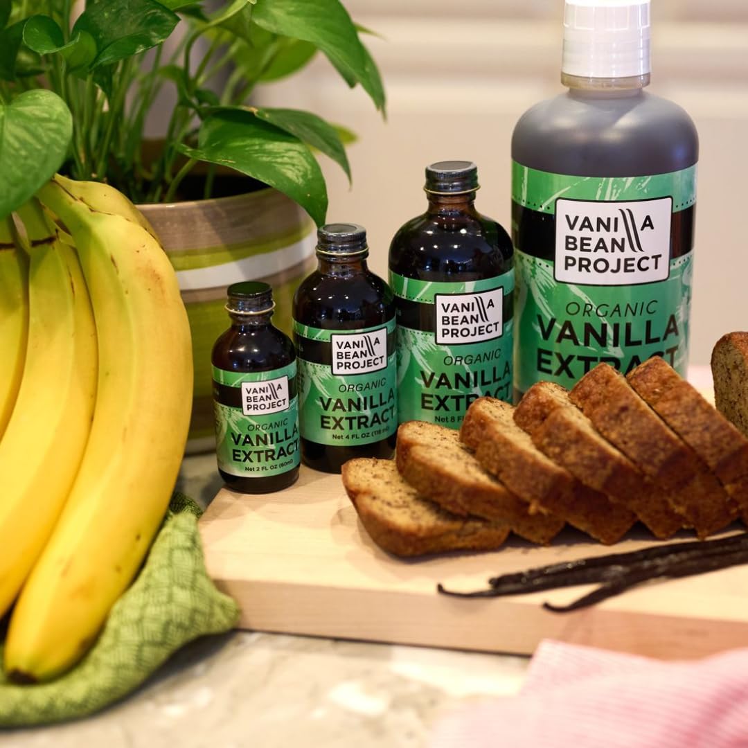 Organic Vanilla Extract | Pure Vanilla Bean Perfect For Cooking and Baking | Vanilla Bean Project | 8 Ounce