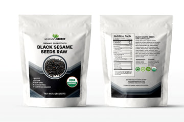 Mayans Secret Organic Black Sesame Seeds, Raw, USDA Certified, Vegan, Non-GMO, Gluten-Free, 2 lbs