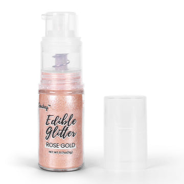 Rose Gold Edible Glitter Spray, 5g Edible Glitter for Cocktails, Cobakey Luster Dust Edible for Cake Decorating, Drinks, Baking,