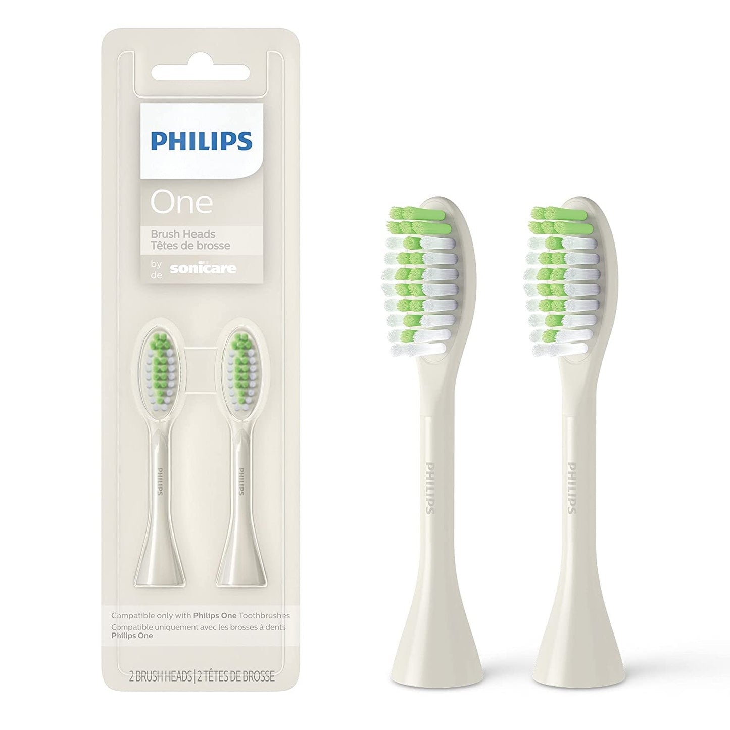 Philips One By Sonicare, 2 Brush Heads, Snow, Bh1022/07
