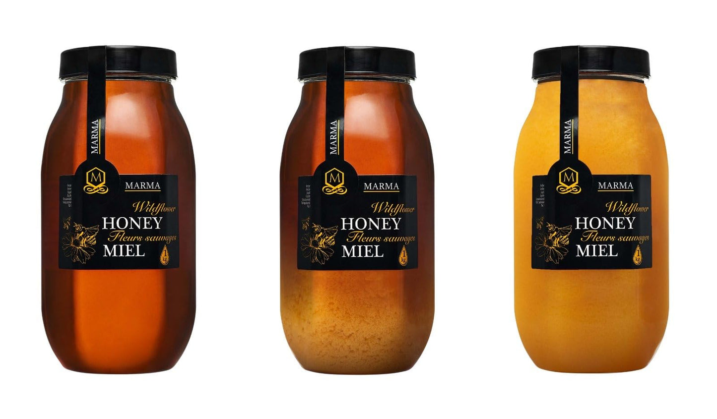 HONIGMA Marma Wildflower Honey | Authentic Raw Honey | 1000g/35.2oz | 100% Pure & Unpasteurized | Pack of 1