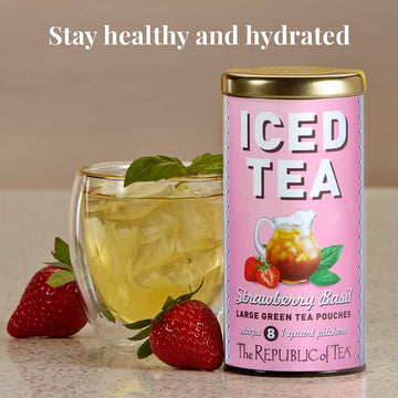 The Republic of Tea Strawberry Basil Green Tea, 8 Count, Herbal Blend